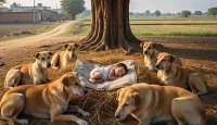 সারা রাত পাহারা! রাস্তায় ফেলে যাওয়া নবজাতককে বাঁচালো একদল 'বেওয়ারিশ' কুকুর! 