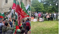 যুক্তরাজ্যে পিটিআই ও পিএমএল-এনের পাল্টাপাল্টি বিক্ষোভ